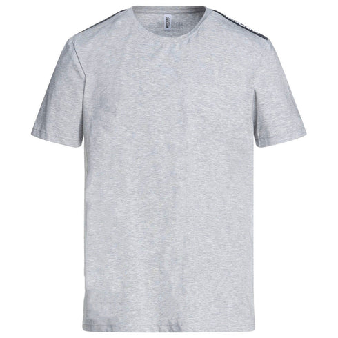 Moschino Brand Tape Logo Grey T-Shirt A1931 8136 0489